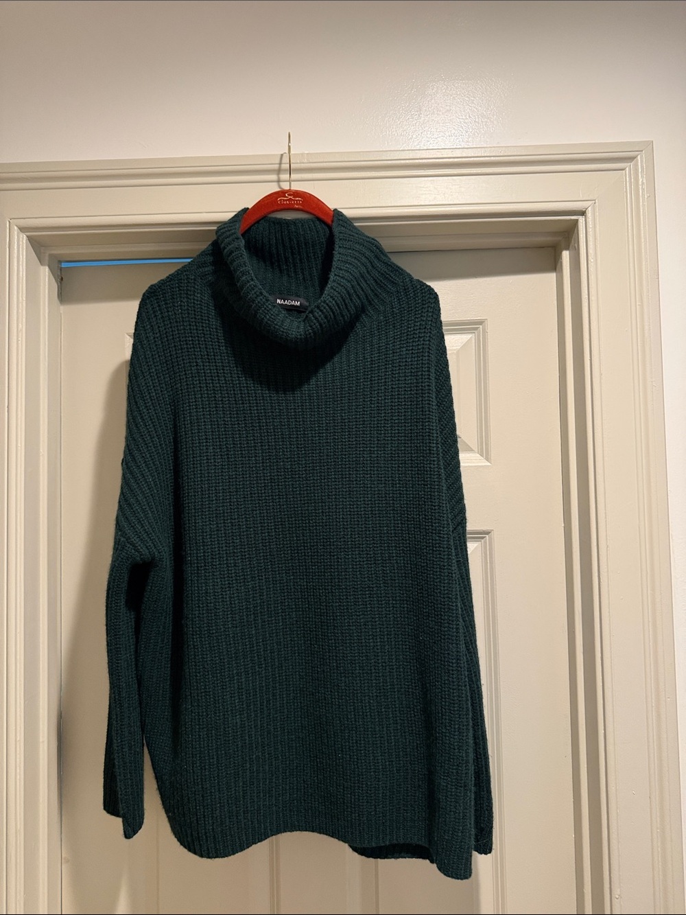 NAADAM 100% Cashmere Oversized Turtleneck Sweater Dark Green Size S